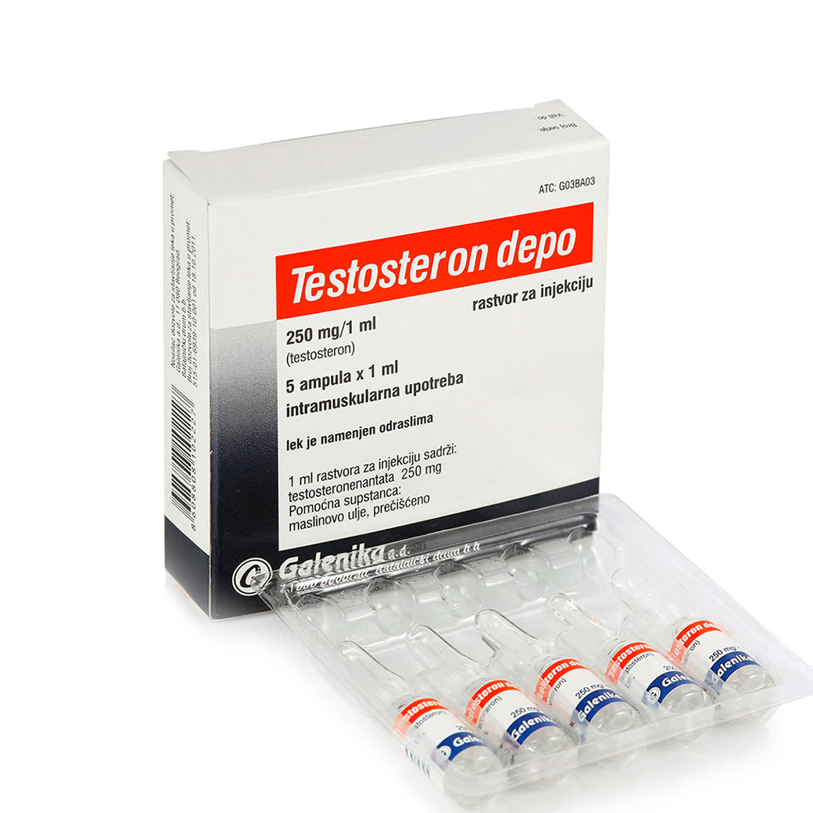 Galenika - TESTOSTERON DEPO 5amp. x 250mg.