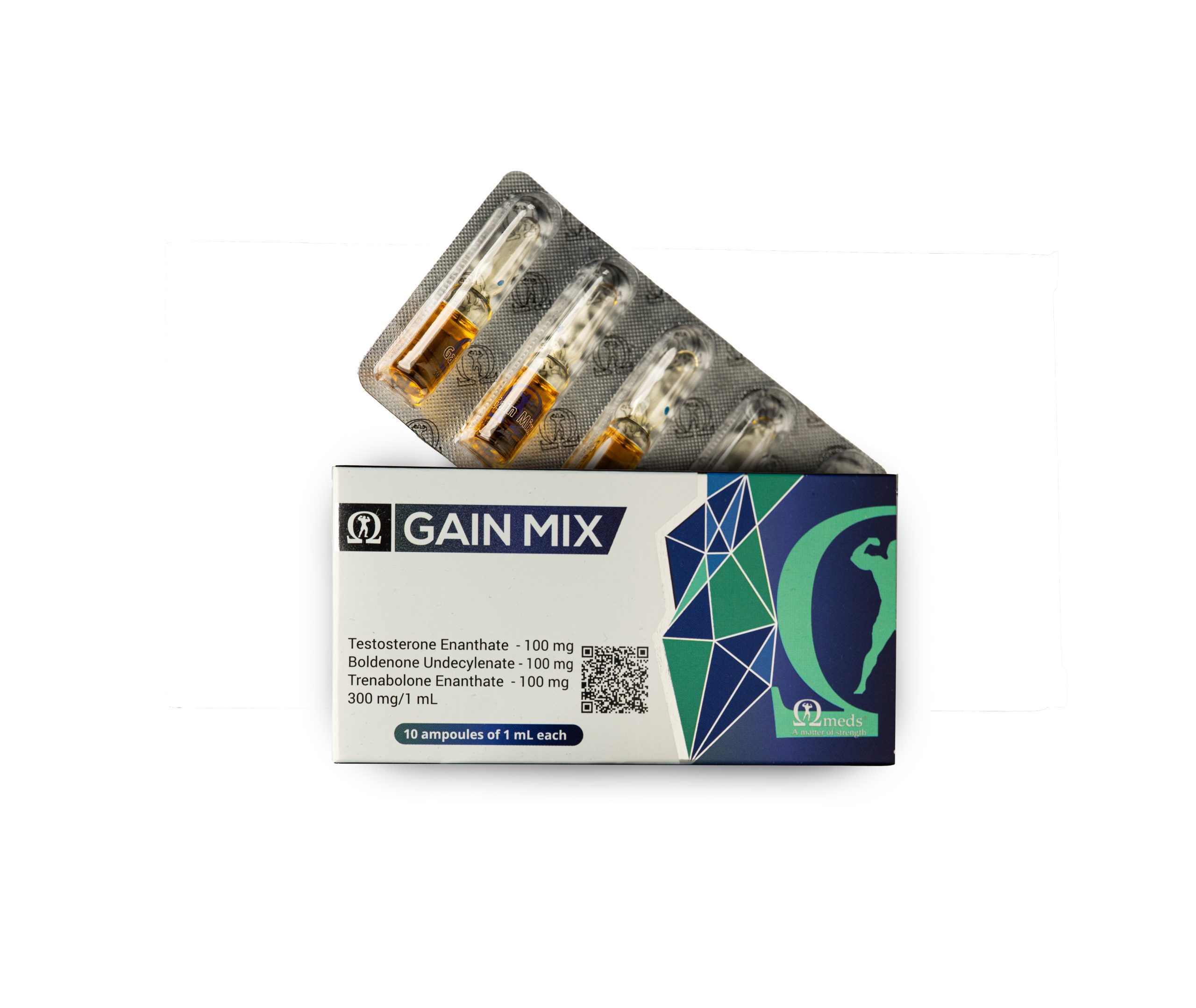Omega Meds - GAIN MIX /TREN.E. - TEST.E. - BOLD.U. / 10amp. x 300mg/1mL